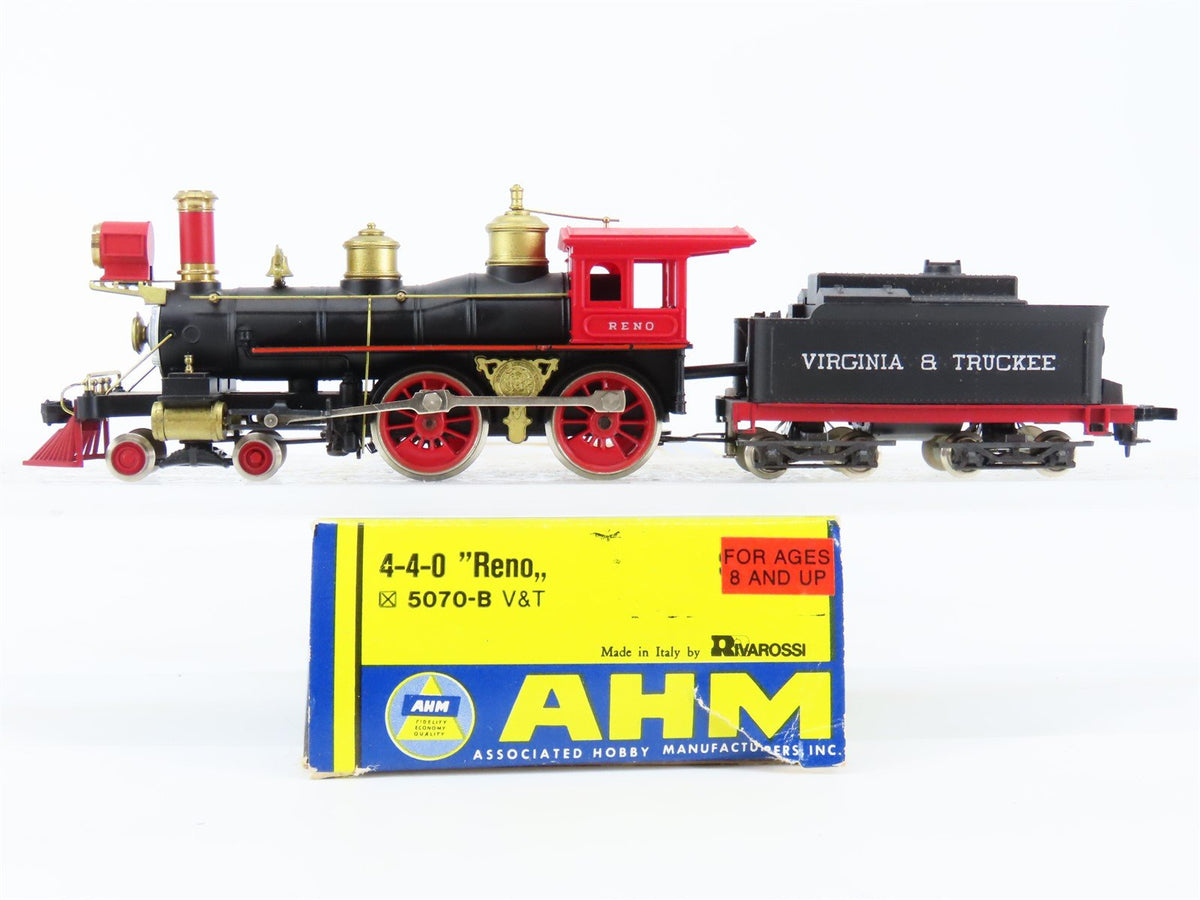 HO Scale AHM 5070-B V&amp;T Virginia &amp; Truckee 4-4-0 Steam Locomotive &quot;Reno&quot;