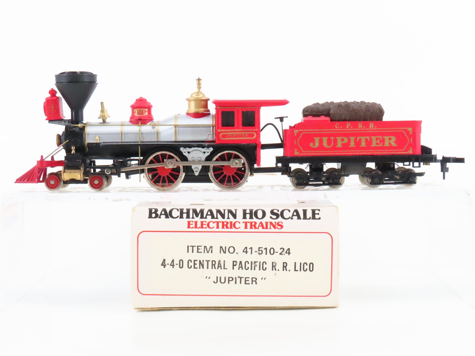 HO Bachmann 41-510-24 CPRR Central Pacific 4-4-0 American Steam #60 "Jupiter"