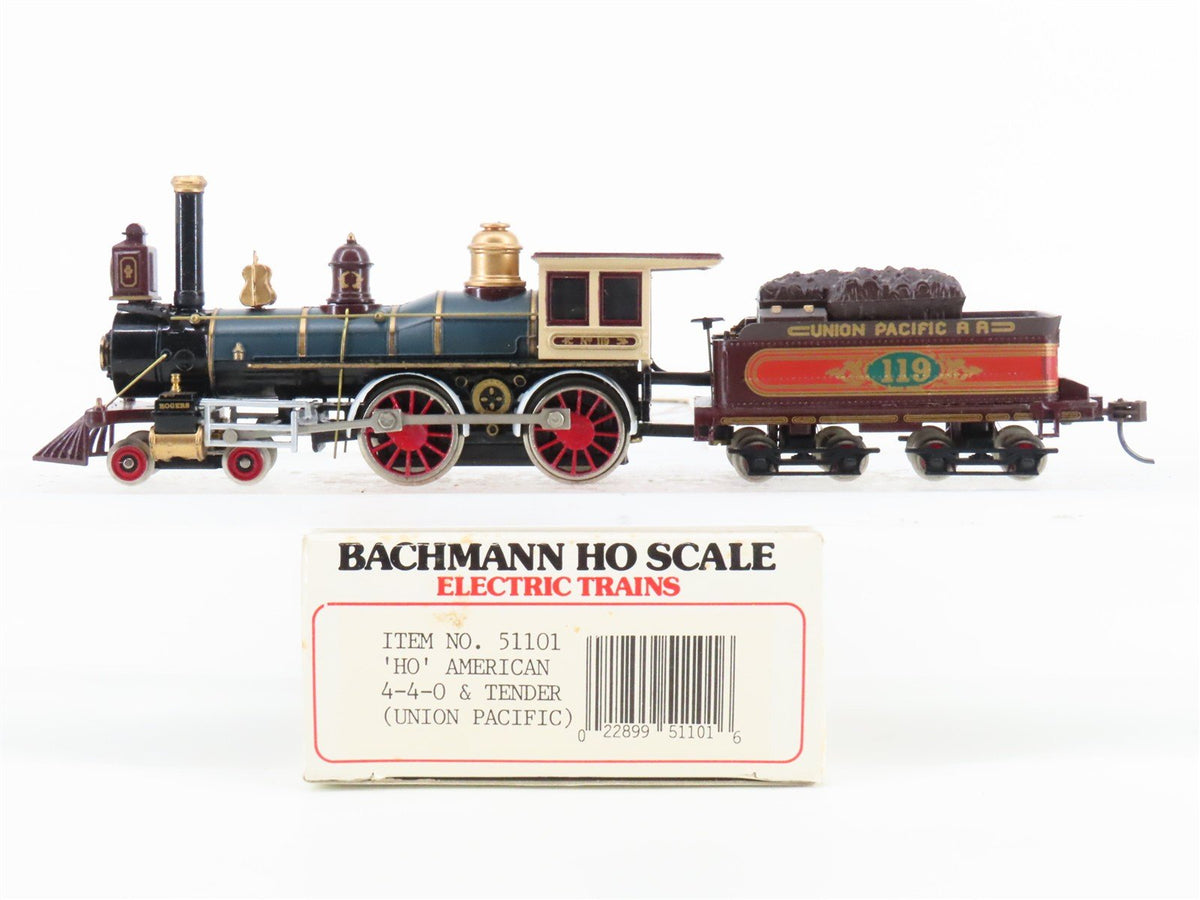 HO Scale Bachmann 51101 UPRR Union Pacific 4-4-0 American Steam #119