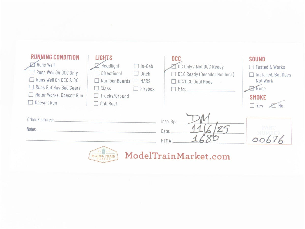 HO Scale Bachmann 50502 ATSF Santa Fe USRA 0-6-0 Steam #2126