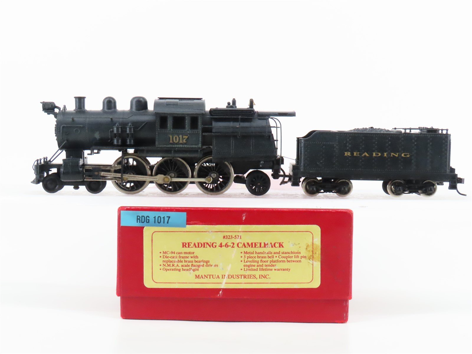 HO Scale Mantua 323-521 RDG Reading 4-6-2 Camelback Steam Locomotive #1017