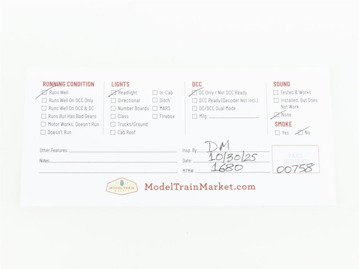 HO Scale Mantua 323-521 RDG Reading 4-6-2 Camelback Steam Locomotive #1017