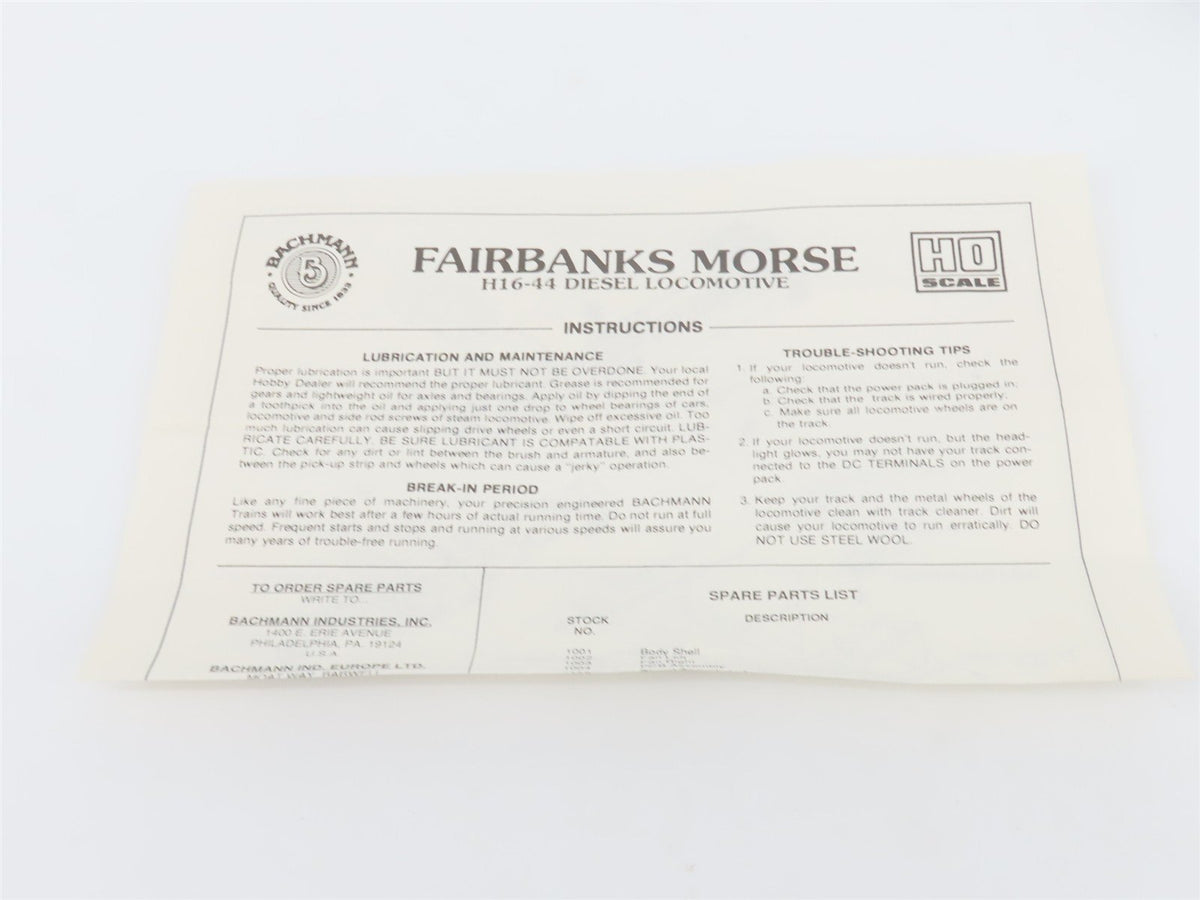 HO Scale Bachmann Spectrum 81215 NH New Haven FM H16-44 Diesel #1611