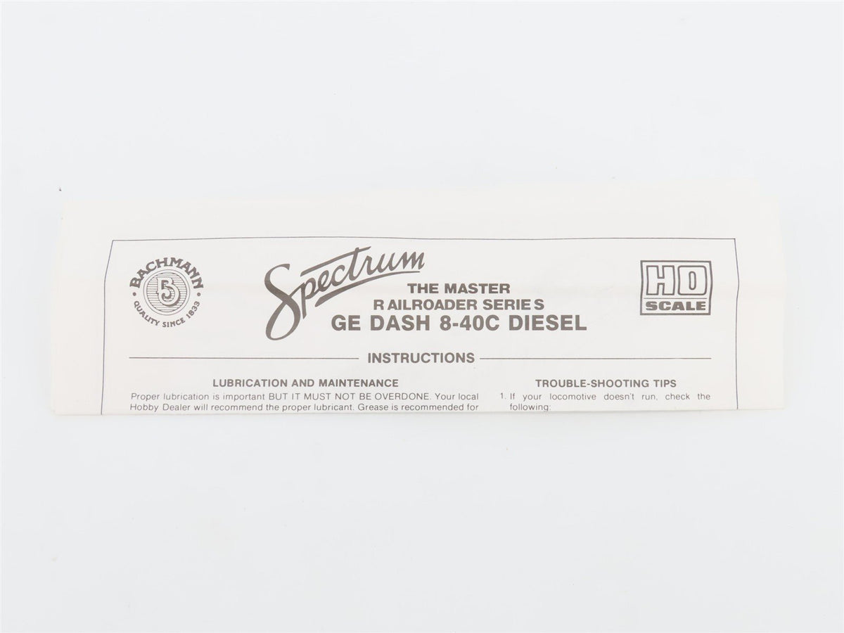 HO Scale Bachmann Spectrum 85012 CR Conrail GE Dash 8-40C Diesel #6032