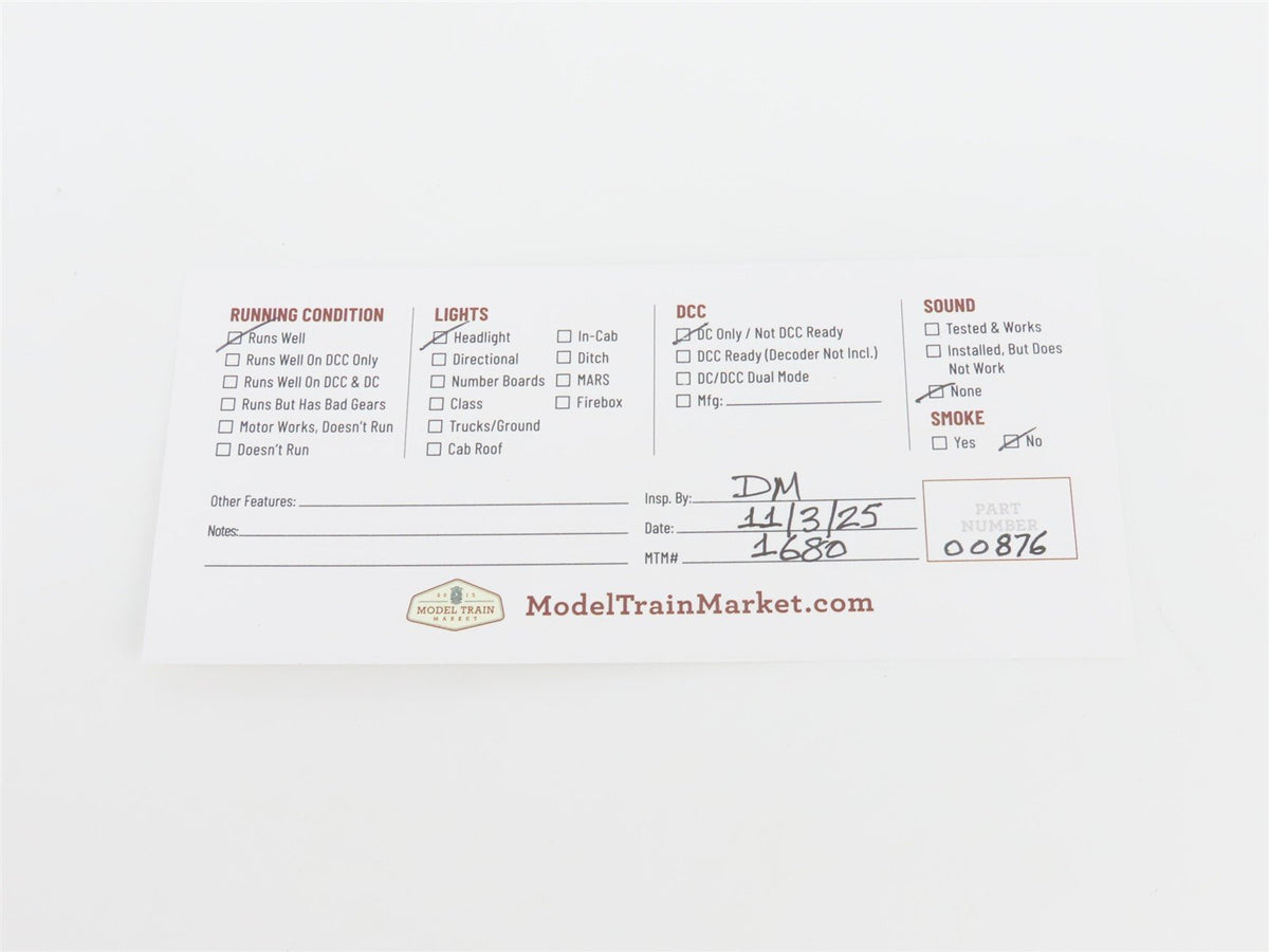 HO Scale MRC Platinum CB145 PC Penn Central EMD F7A Diesel Locomotive #1672