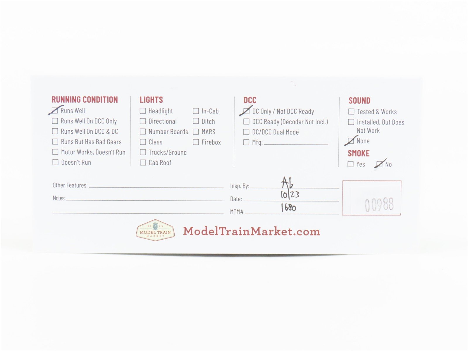 HO Scale Bachmann Railfrieght Distribution Class 8 Diesel Locomotive #08653