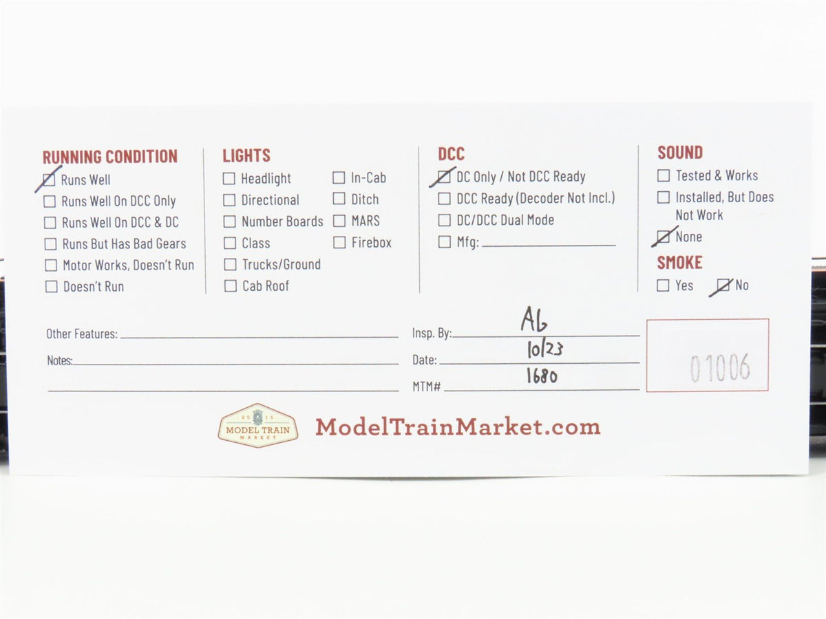 HO Scale Athearn DRGW Rio Grande SD40T-2 Diesel Locomotive #5378