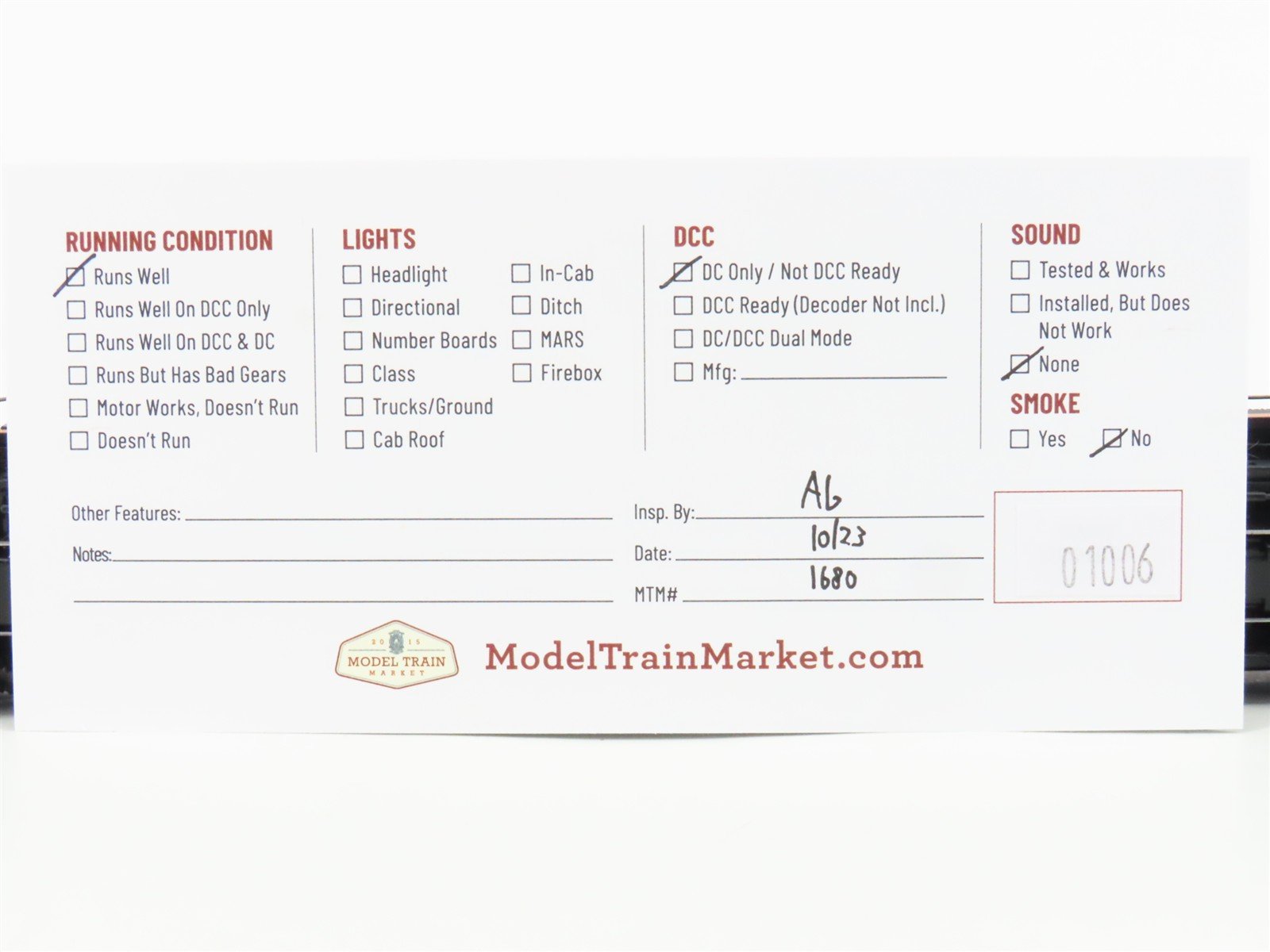 HO Scale Athearn DRGW Rio Grande SD40T-2 Diesel Locomotive #5378