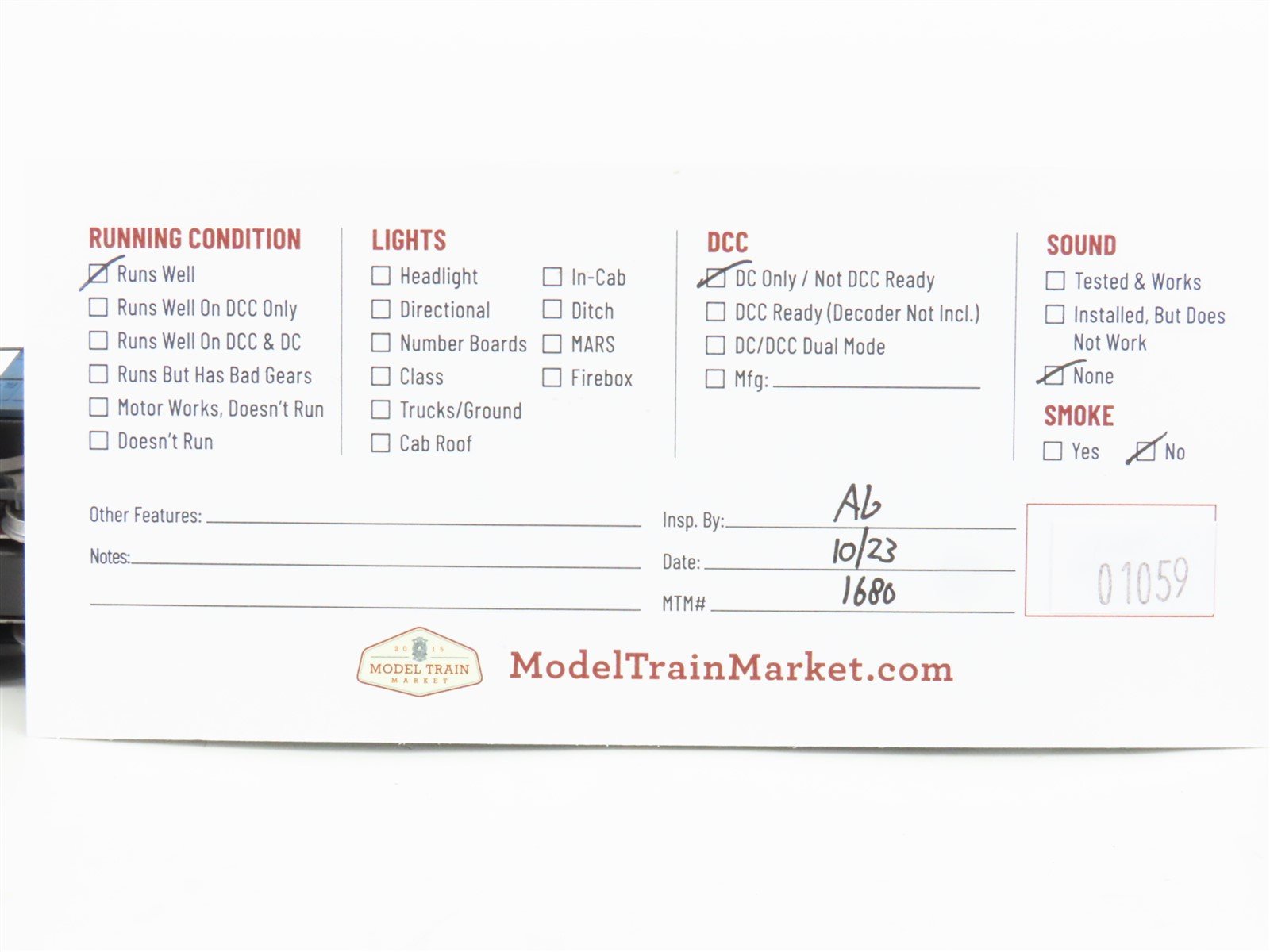 HO Scale Rail Power CR Conrail SD60 Diesel Locomotive #6841 CUSTOM