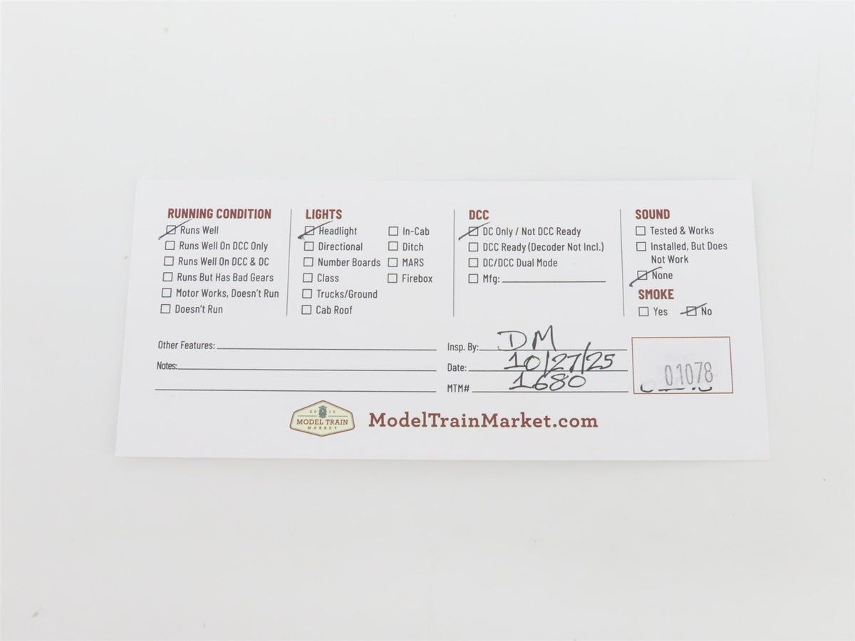 HO Scale Bachmann 61600 UP Union Pacific F9A Diesel Loco #1468 w/Caboose