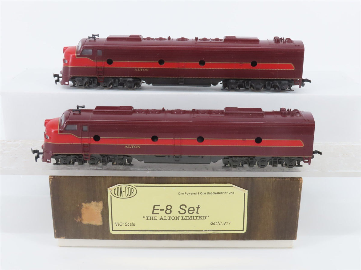 HO Scale Con-Cor 917 GMO Gulf Mobile &amp; Ohio E8 A/A Diesel Locomotive Set