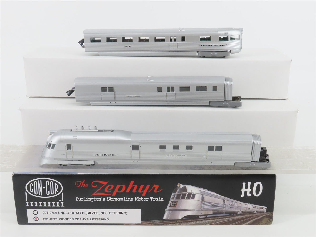HO Scale Con-Cor 001-8721 CBQ Pioneer Zephyr Diesel Motor Train Set
