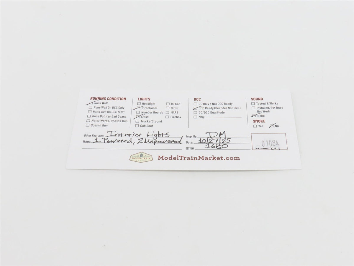 HO Scale Con-Cor 001-8721 CBQ Pioneer Zephyr Diesel Motor Train Set