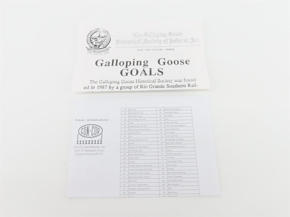 HO Scale Con-Cor 4101 Rio Grande Southern Galloping Goose Diesel #5