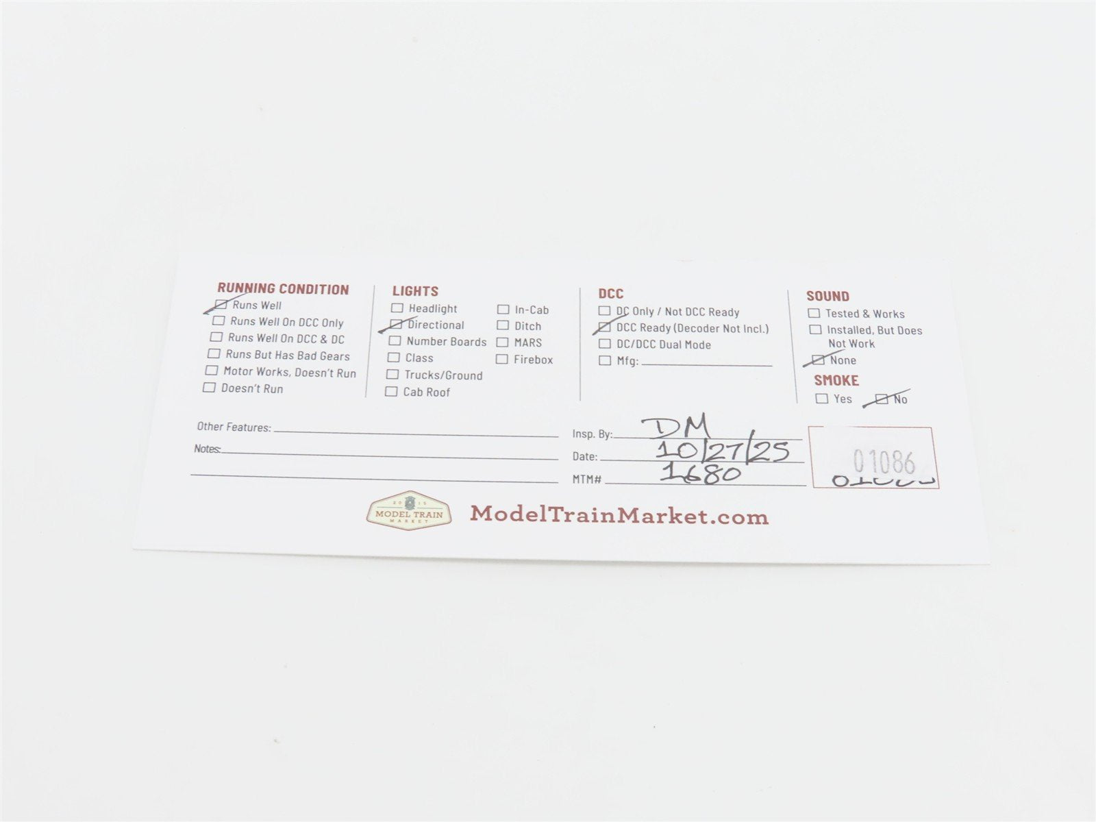 HO Scale Con-Cor 4101 Rio Grande Southern Galloping Goose Diesel #5