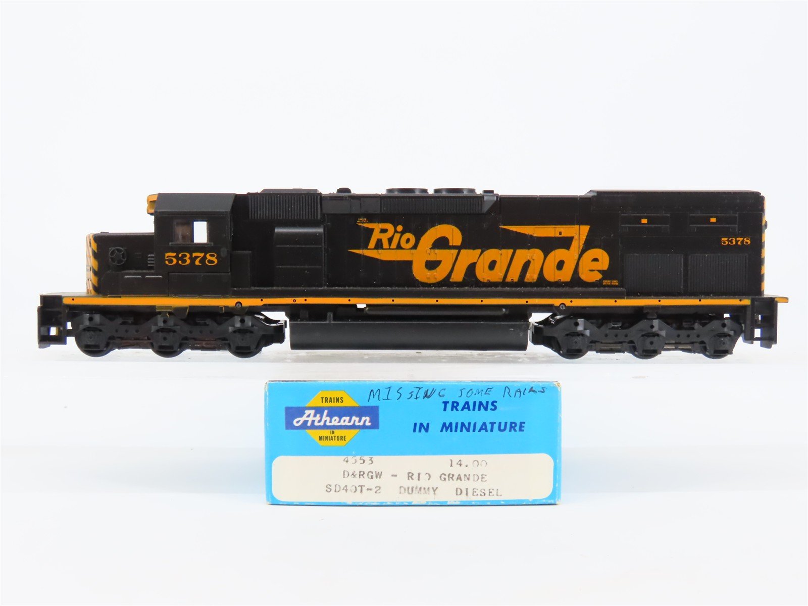 HO Scale Athearn 4553 DRGW Rio Grande SD40T-2 Diesel Locomotive #5378 UNPOWERED