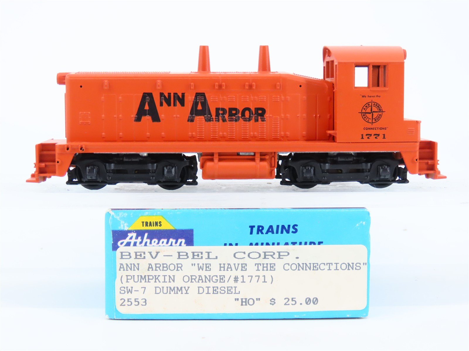 HO Scale Athearn/Bev-Bel 2553 AA Ann Arbor SW7 Diesel Locomotive #1771 UNPOWERED