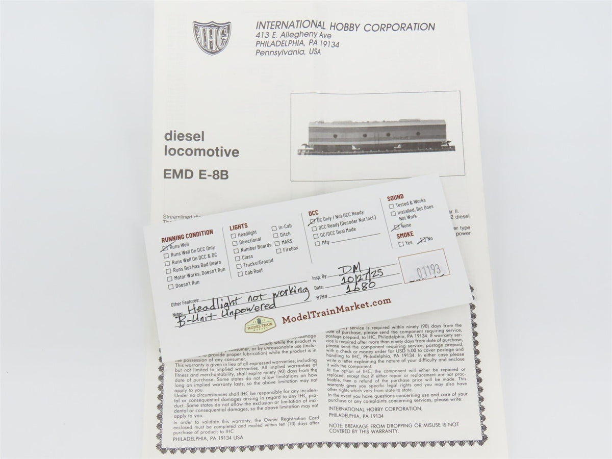 HO Scale Rivarossi PRR Pennsylvania E8 A/B Diesel Locomotive Set