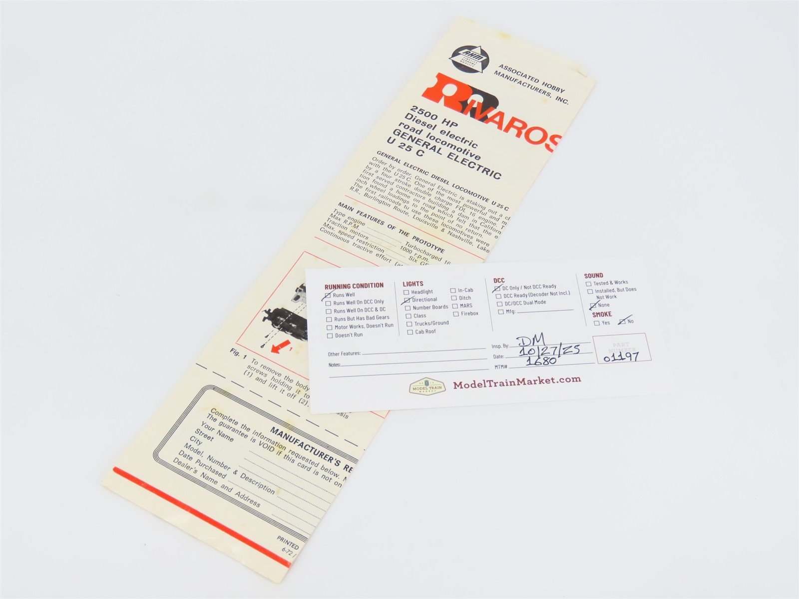 HO Scale AHM 5056 CBQ Burlington U25C Diesel Locomotive #550