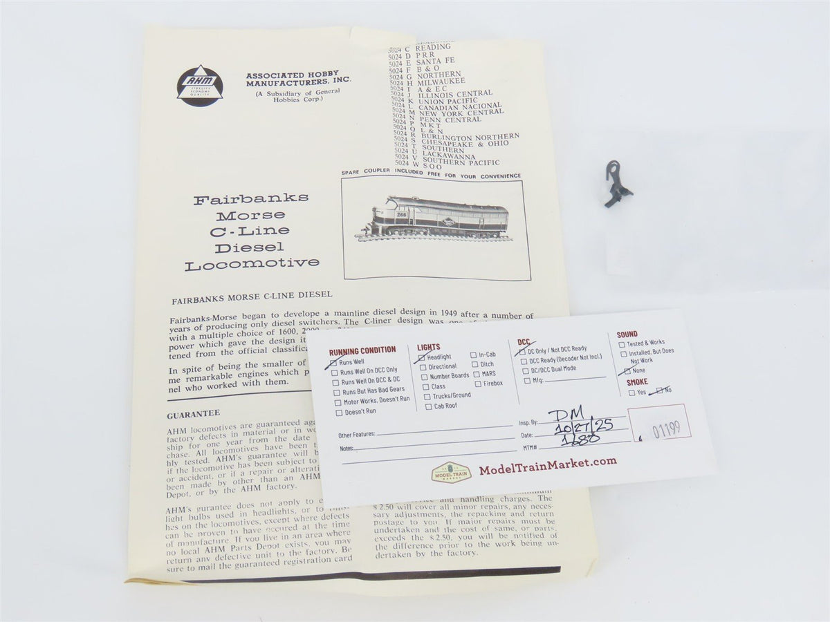 HO Scale AHM 5024K UP Union Pacific FM Diesel Locomotive #1041