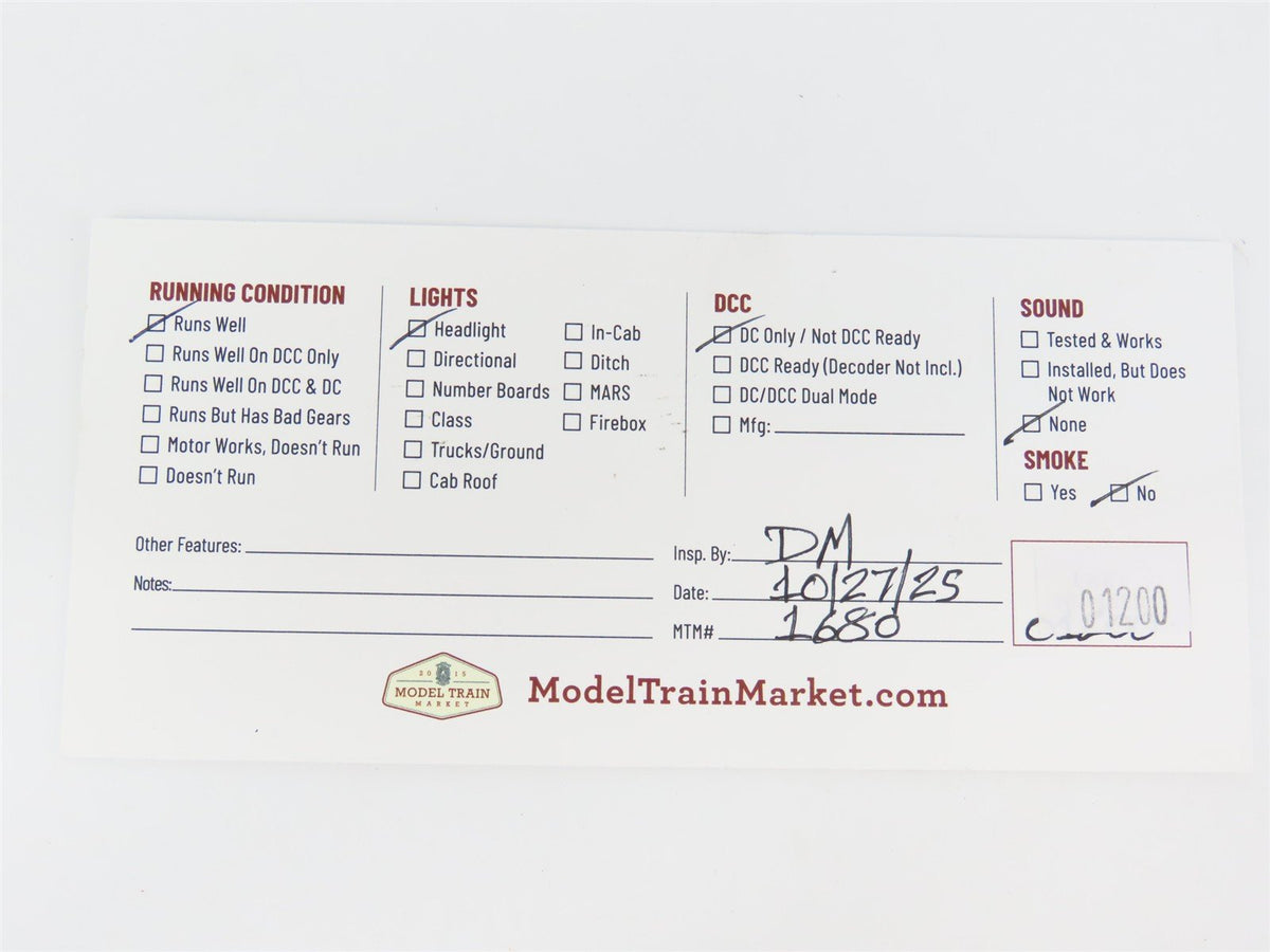 HO Scale AHM 5131K Southern RS-2 Diesel Locomotive #2060 Customized