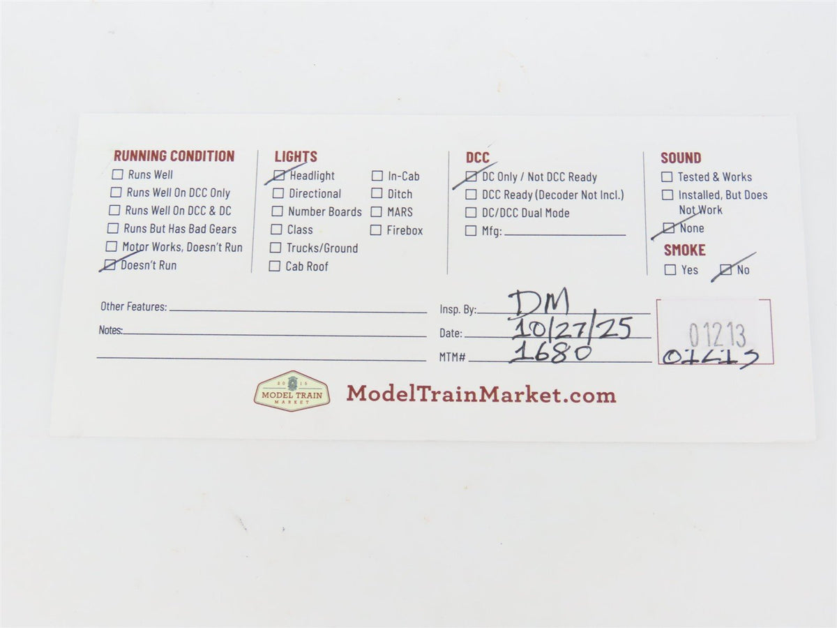 HO Scale AHM 5014D PRR Pennsylvania SW1 Diesel Locomotive #1867