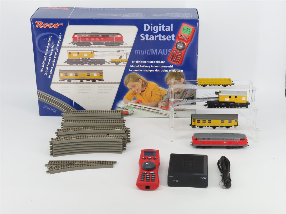 HO Roco 51231 DB-AG &quot;Construction Train&quot; BR218 Diesel Freight Starter Set w/ DCC