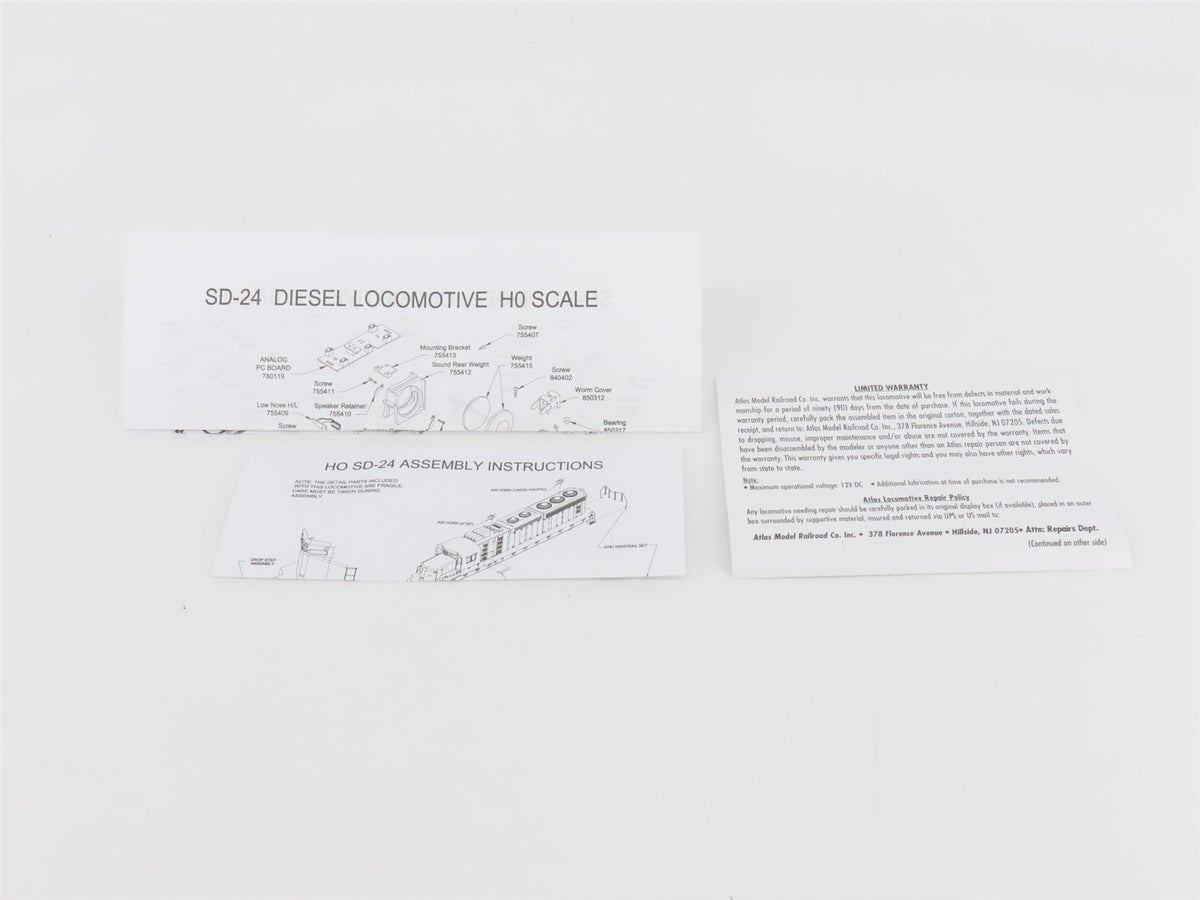 HO Atlas Master Silver 7525 UP Union Pacific EMD SD24 Diesel #400 - DCC Ready