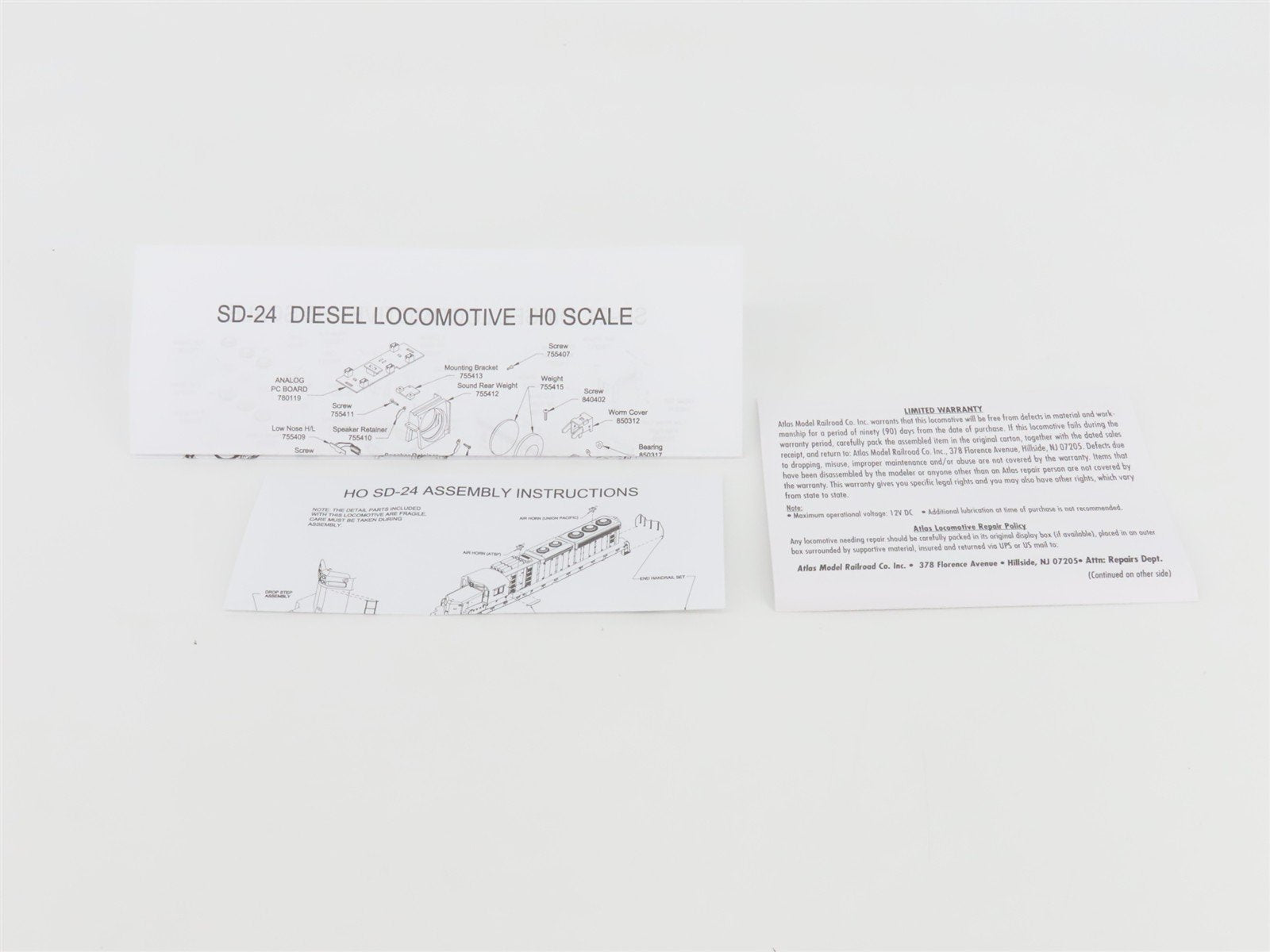 HO Atlas Master Silver 7525 UP Union Pacific EMD SD24 Diesel #400 - DCC Ready