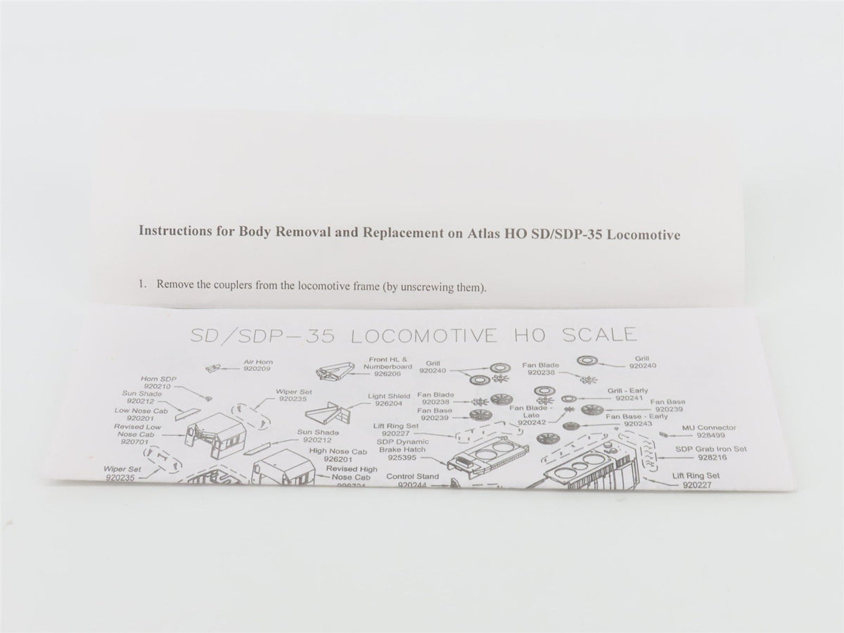 HO Atlas Master Silver 9252 PRR Pennsylvania EMD SD35 Diesel #6034 - DCC Ready