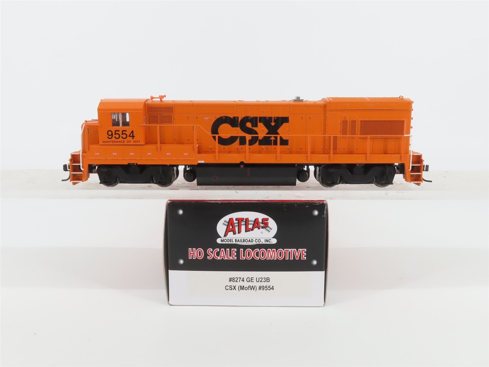 HO Atlas 8274 CSX MofW Maintenance of Way Orange U23B Diesel #9554 - DCC Ready