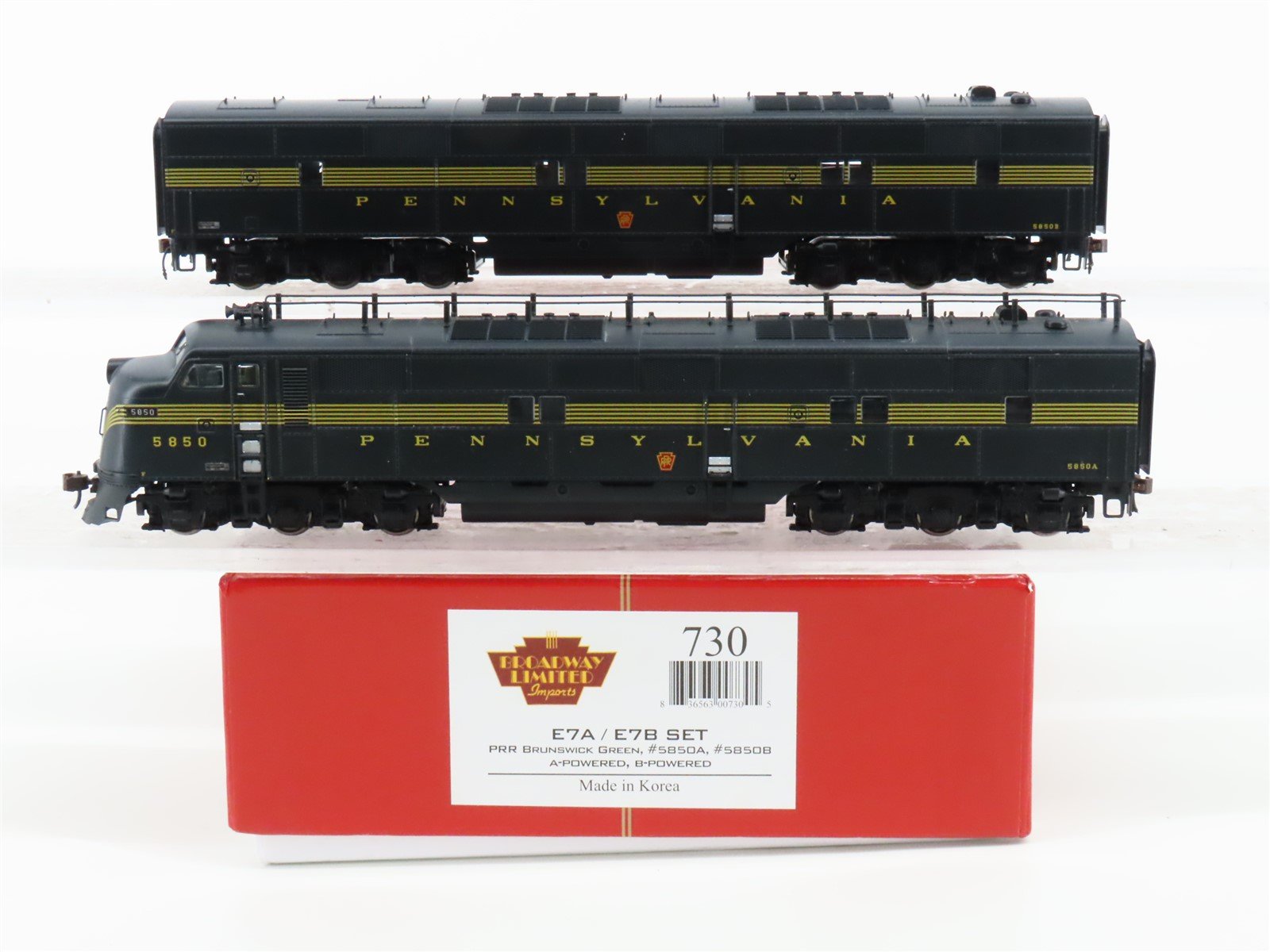 HO Scale Broadway Limited BLI 730 PRR Pennsylvania E7 A/B Diesel Loco Set wDCC