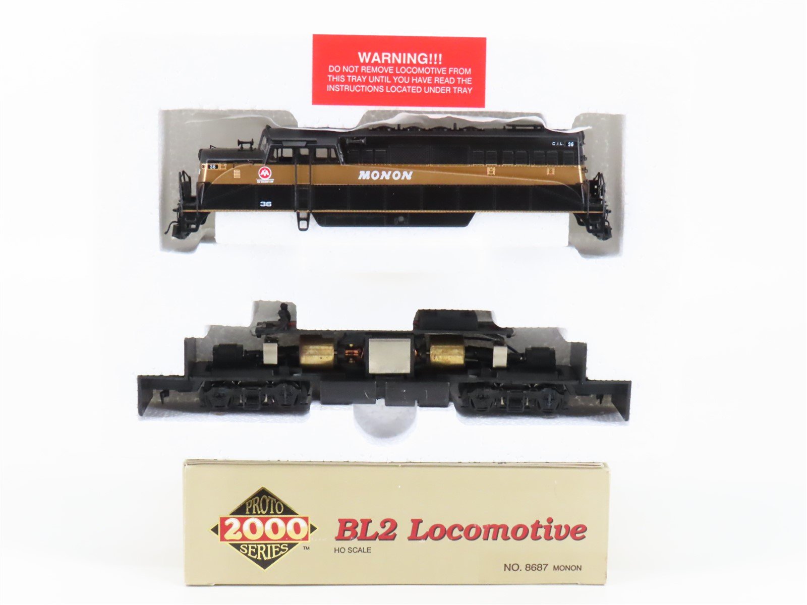 HO Scale Proto 2000 8687 CIL Monon BL2 Diesel Locomotive #36 BAD GEARS