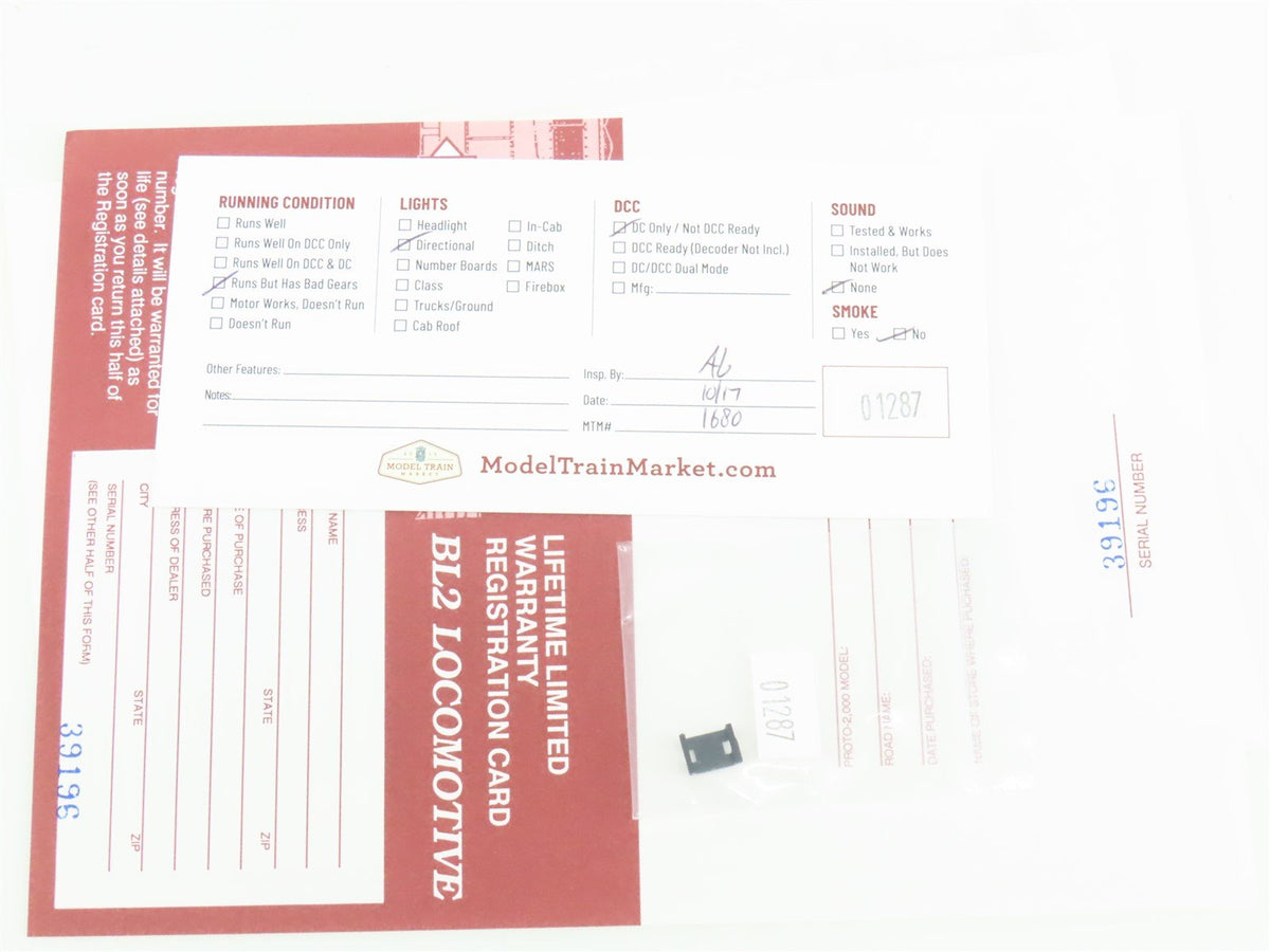 HO Scale Proto 2000 8687 CIL Monon BL2 Diesel Locomotive #36 BAD GEARS