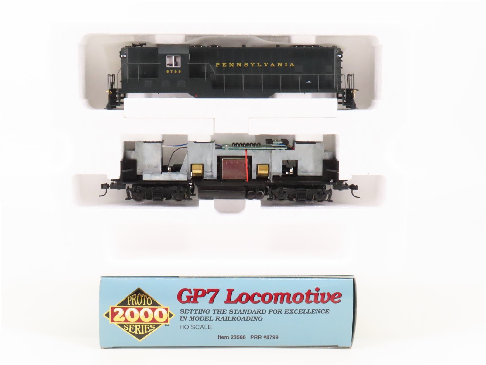 HO Scale Proto 2000 23566 PRR Pennsylvania GP7 Diesel Locomotive #8799 BAD GEARS