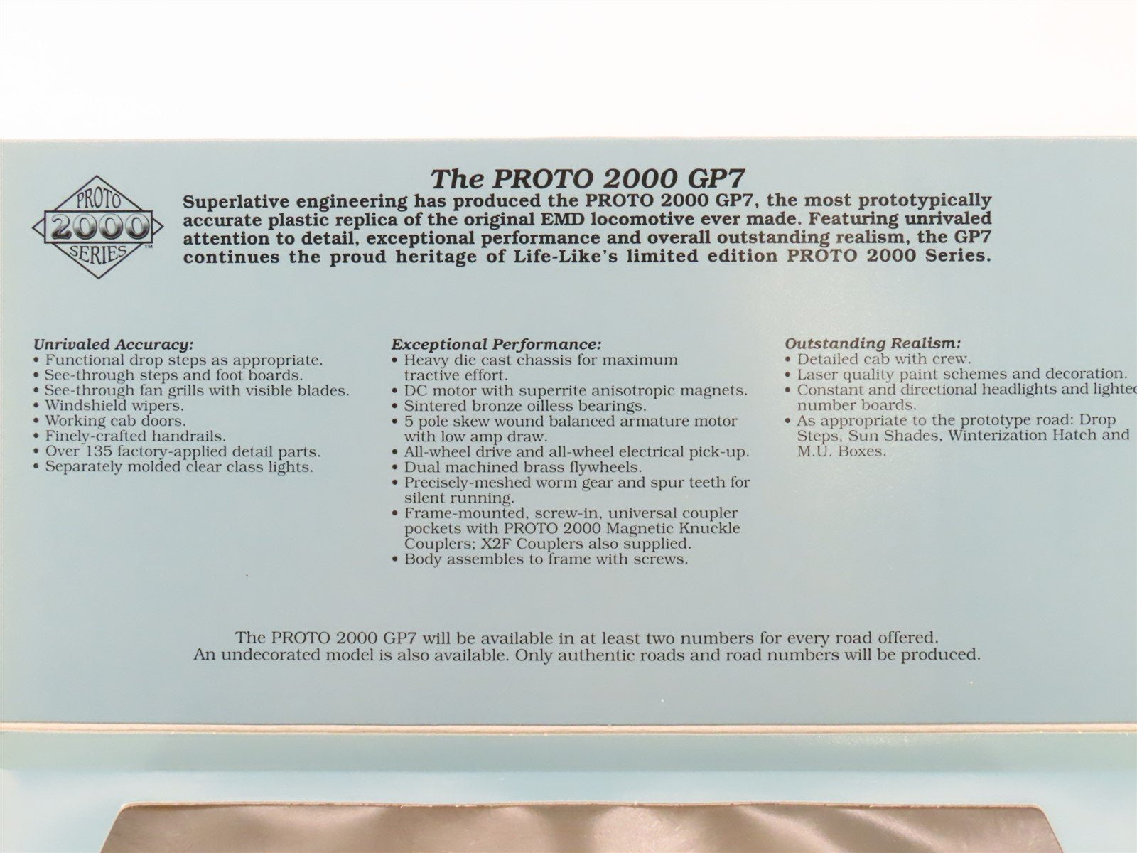 HO Scale Proto 2000 23566 PRR Pennsylvania GP7 Diesel Locomotive #8799 BAD GEARS