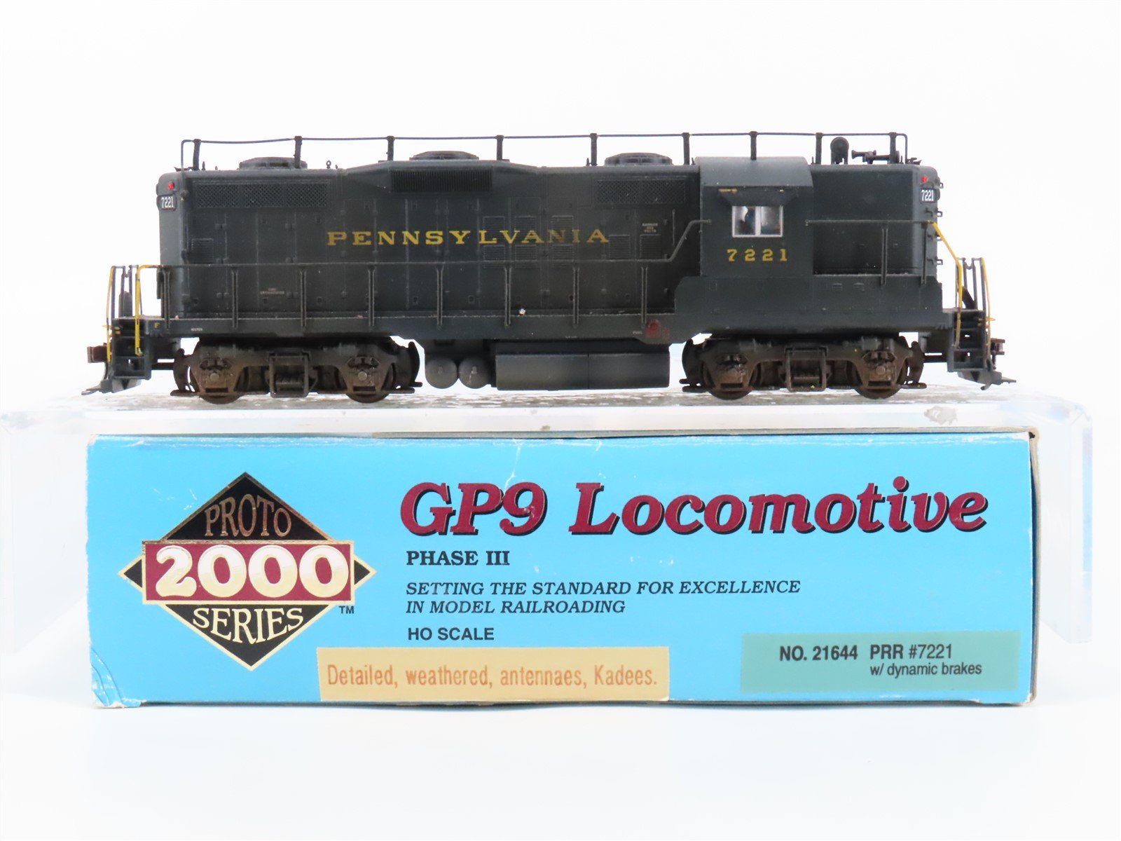 HO Scale Proto 2000 21644 PRR Pennsylvania GP9 Diesel #7221 CUSTOM/BAD GEARS