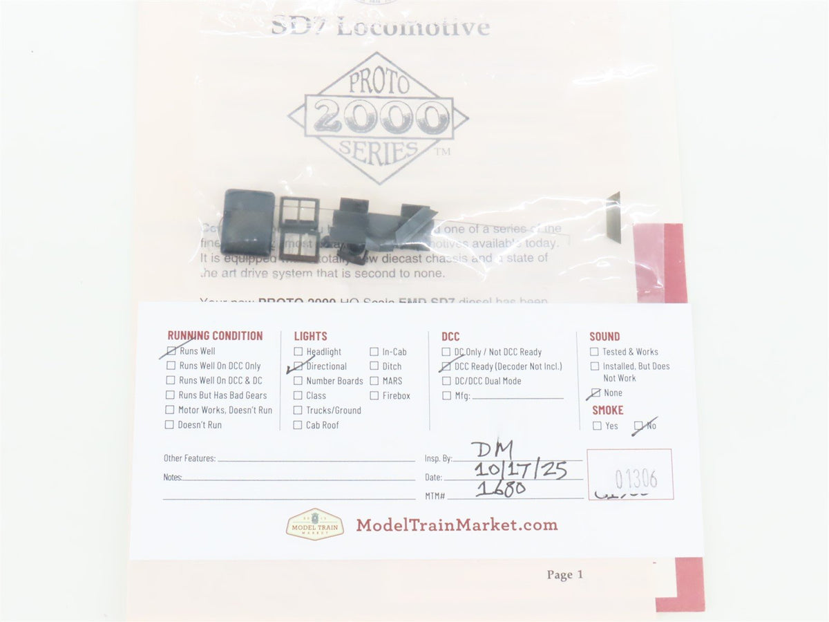 HO Scale Proto 2000 8097 PRR Pennsylvania SD7 Diesel Locomotive #8588