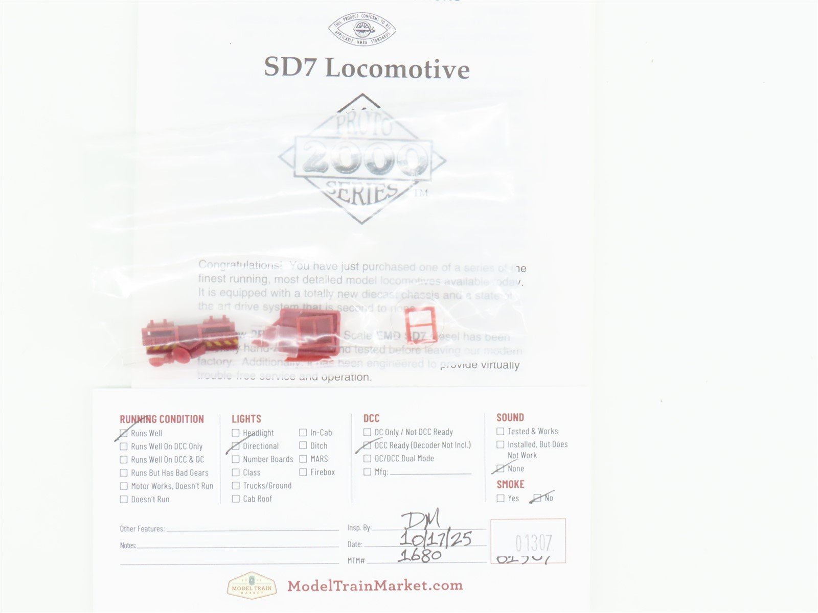 HO Scale Proto 2000 8254 EMD Demonstrator SD7 Diesel Locomotive #991