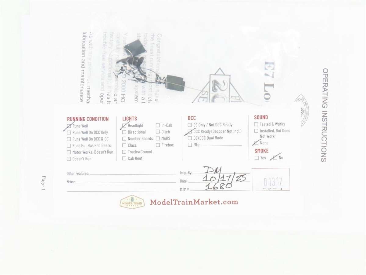 HO Scale Proto 2000 23061 PRR Pennsylvania E7A Diesel Locomotive #5841