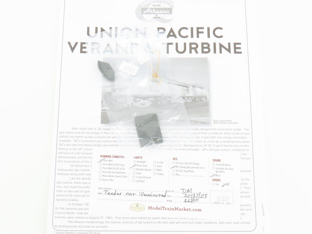 HO Scale Athearn RTR 88669 UP Union Pacific Veranda Gas Turbine #74