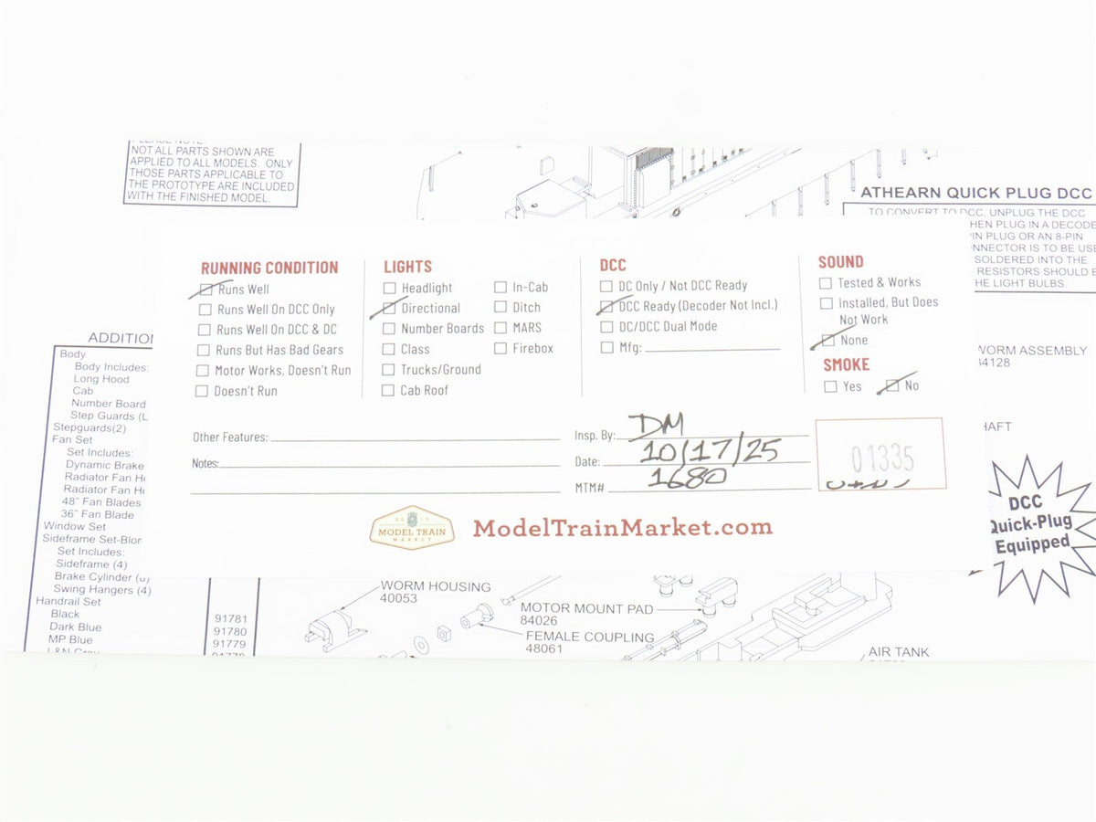 HO Scale Athearn RTR 94229 EMD demonstrator GP35 Diesel Locomotive #5654