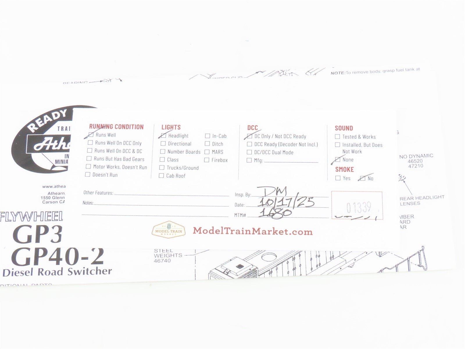 HO Scale Athearn RTR 79983 DT&I Bicentennial GP38-2 Diesel Locomotive #1776