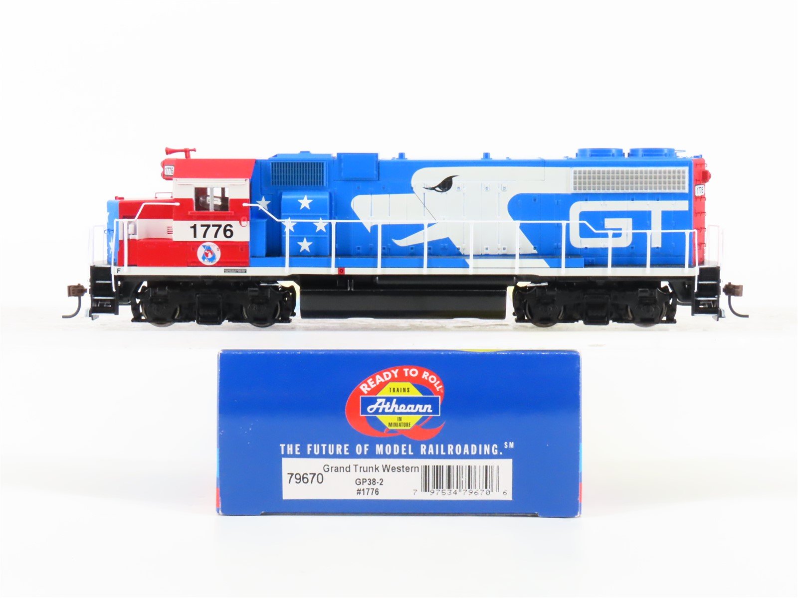 HO Scale Athearn RTR 79670 GTW Bicentennial GP38-2 Diesel Locomotive #1776