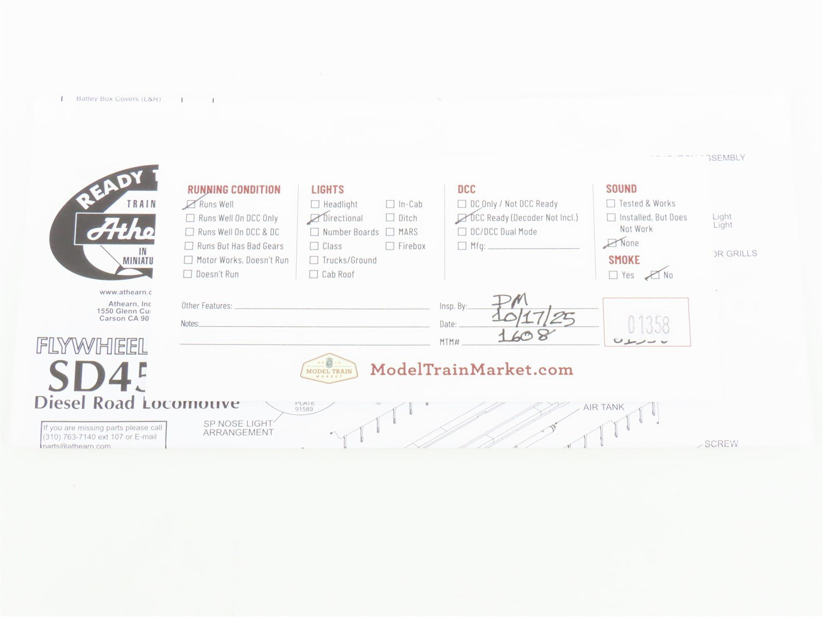 HO Scale Athearn RTR 91620 SSW Cotton Belt Bicentennial SD45T-2 Diesel #9389