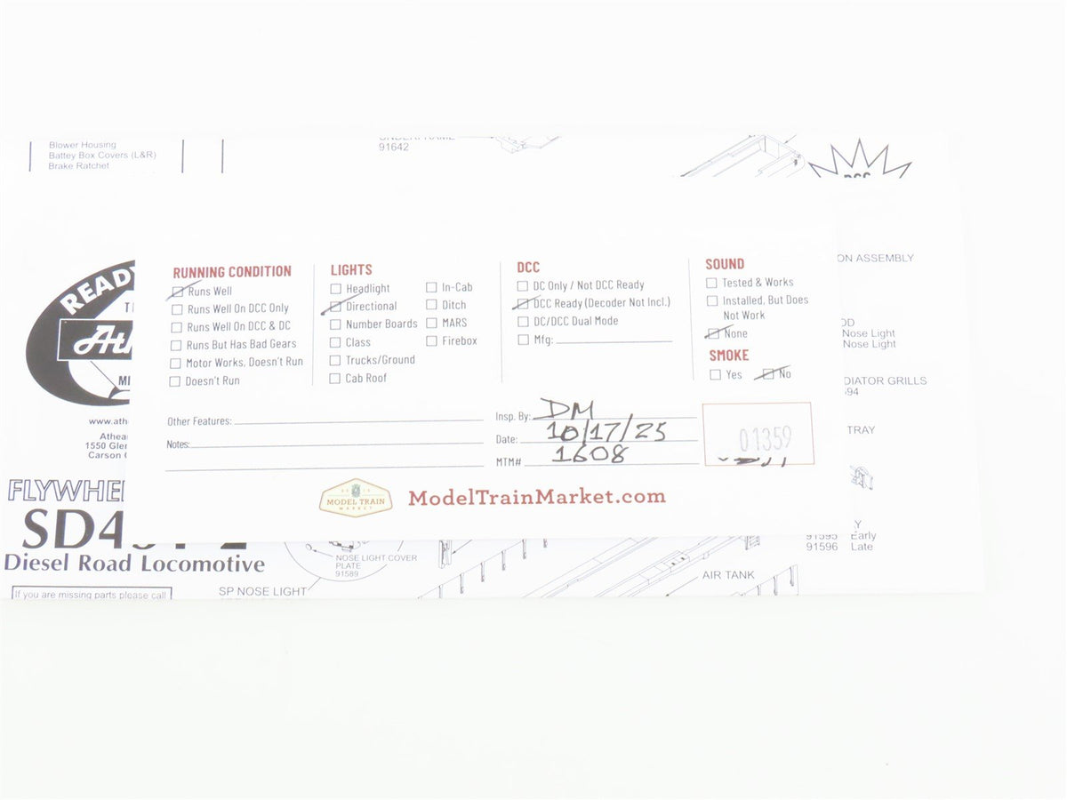 HO Athearn RTR 91629 SP Southern Pacific Speed Lettering SD45T-2 Diesel #9330