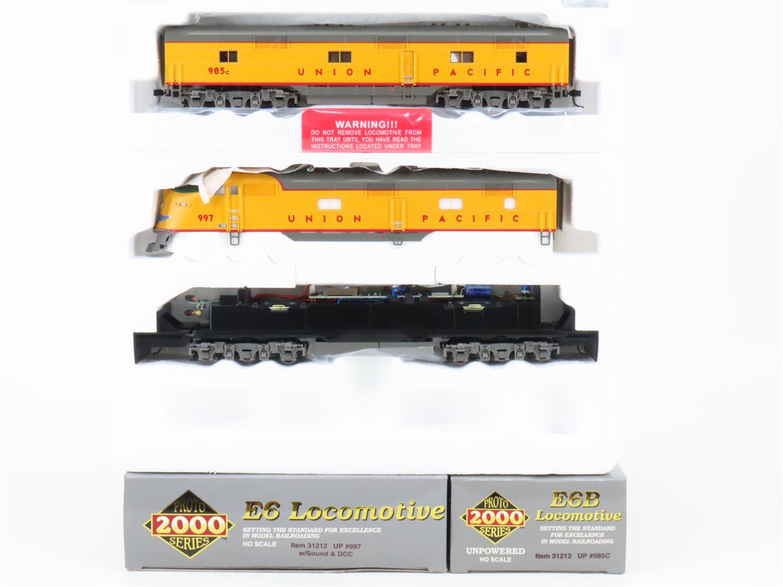 HO Scale Proto 2000 31212 UP Union Pacific EMD E6A/B Diesel Set w/ DCC & Sound
