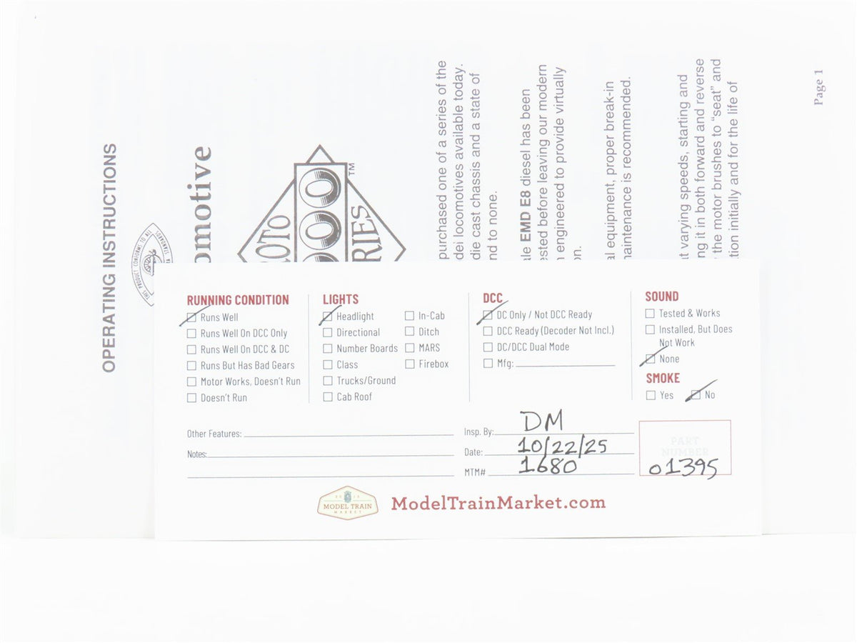 HO Scale Proto 2000 8016 CR Conrail EMD E8/9A Diesel Locomotive #4021