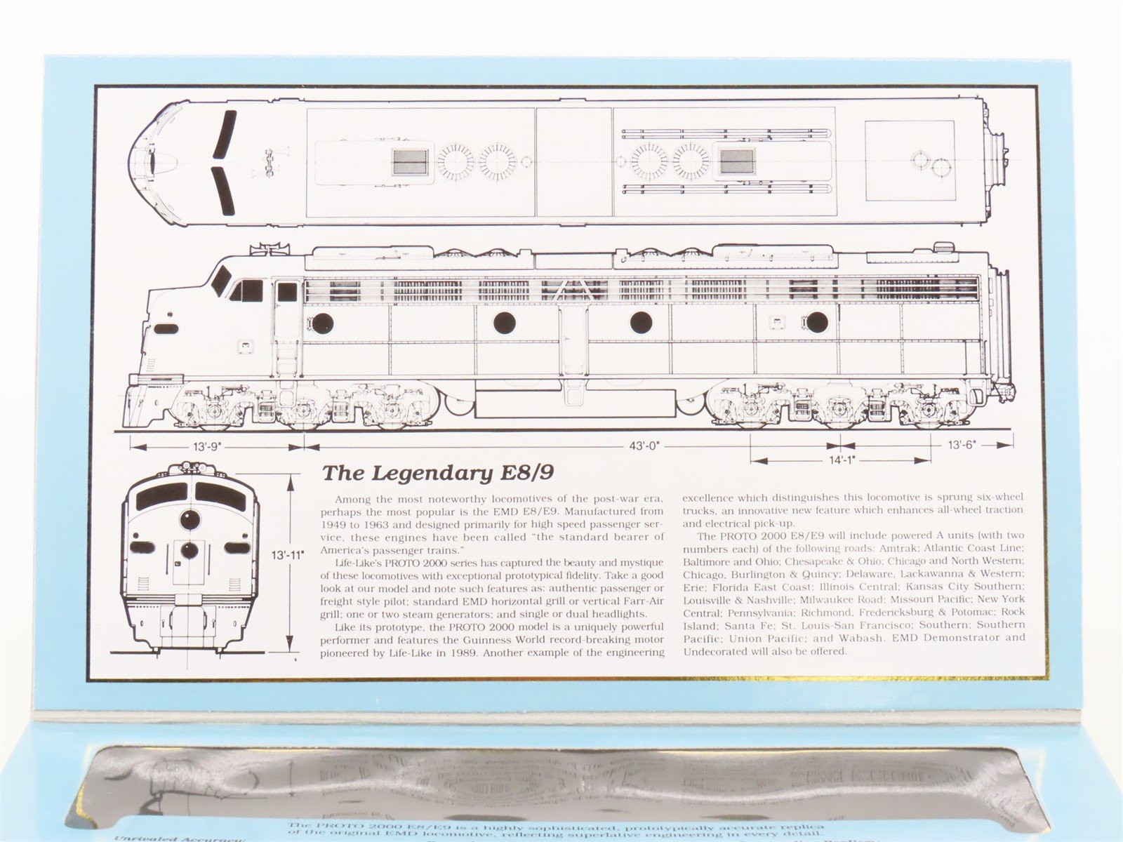 HO Scale Proto 2000 8015 CR Conrail EMD E8/9A Diesel Locomotive #4020