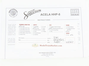 HO Bachmann Spectrum 83005 AMTK Amtrak Acela HHP-8 Electric #664 - DCC Ready